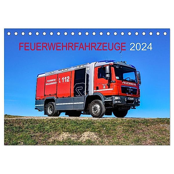 Feuerwehrfahrzeuge (Tischkalender 2024 DIN A5 quer), CALVENDO Monatskalender, MH Photoart & Medien