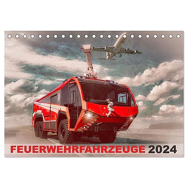 Feuerwehrfahrzeuge (Tischkalender 2024 DIN A5 quer), CALVENDO Monatskalender, MH CONNECT 112 / Marcus Heinz