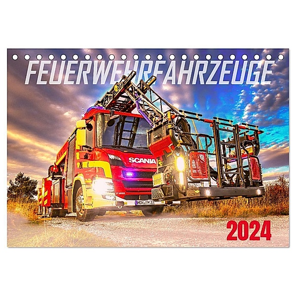 Feurwehrfahrzeuge (Tischkalender 2024 DIN A5 quer), CALVENDO Monatskalender, MH CONNECT 112 / Marcus Heinz