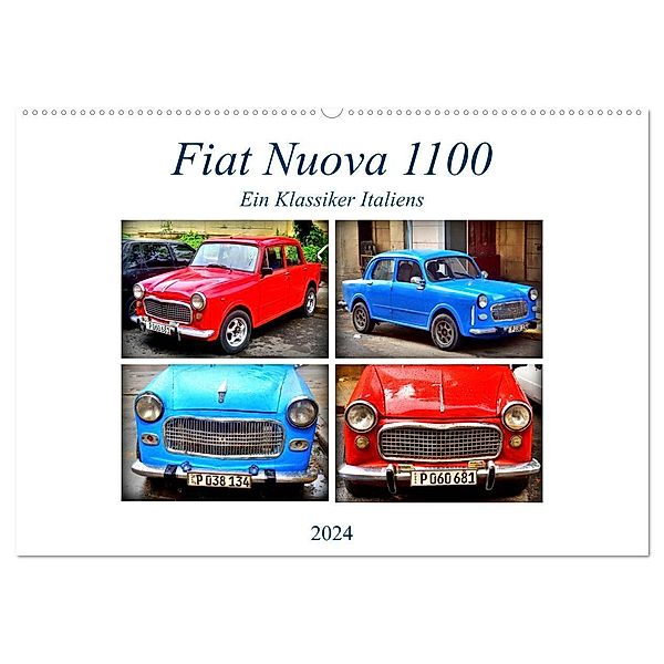 Fiat Nuova 1100 - Ein Klassiker Italiens (Wandkalender 2024 DIN A2 quer), CALVENDO Monatskalender, Henning von Löwis of Menar