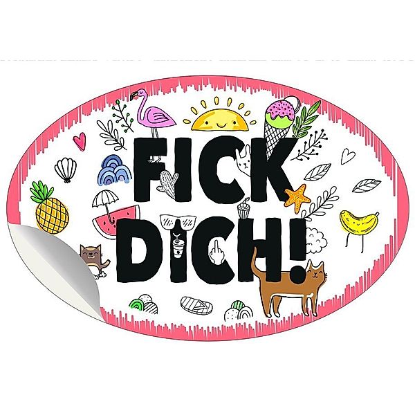 FICK DICH - Autoaufkleber auf Trägerkarte, 10 Stück, riva Verlag