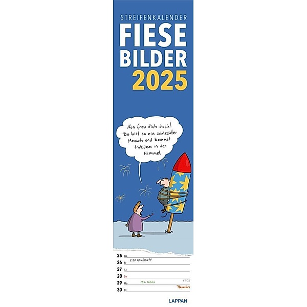 Fiese Bilder Streifenkalender 2025: Monatskalender für die Wand
