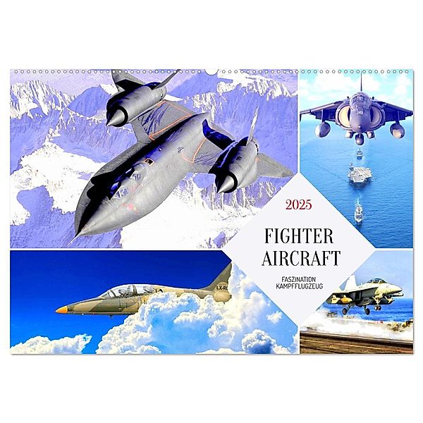 Fighter aircraft. Faszination Kampfflugzeug (Wandkalender 2025 DIN A2 quer), CALVENDO Monatskalender, Calvendo, Rose Hurley