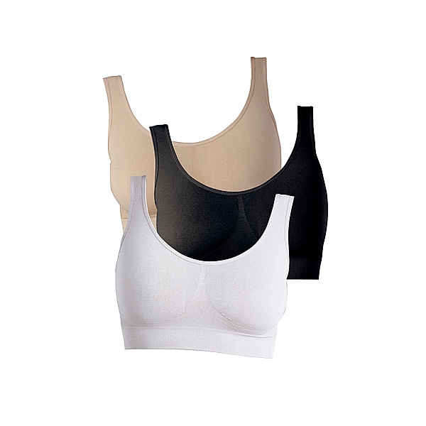 Figur Body - Traum-BH, 3er-Set, schwarz/weiß/hautfarben (Größe: XL)