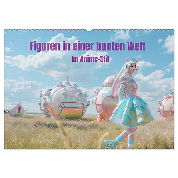 Figuren in einer bunten Welt - Im Anime-Stil (Wandkalender 2025 DIN A2 quer), CALVENDO Monatskalender, Calvendo, Liselotte Brunner-Klaus