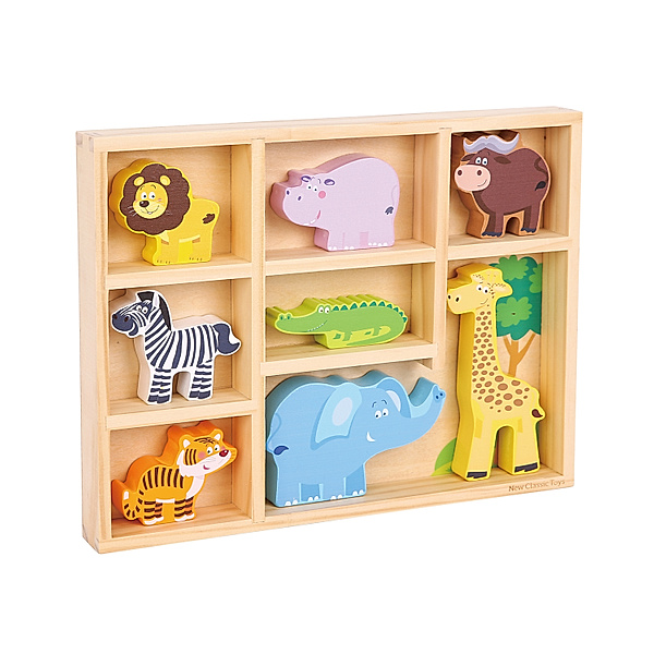 New Classic Toys Figuren-Set SAFARITIERE in Holzbox