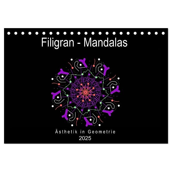 Filigran - Mandalas (Tischkalender 2025 DIN A5 quer), CALVENDO Monatskalender, Calvendo, Gabi Zapf