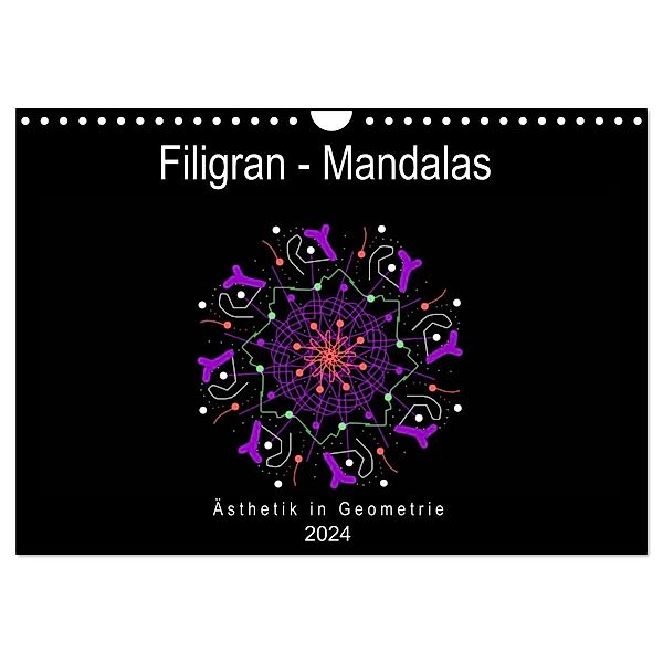 Filigran - Mandalas (Wandkalender 2024 DIN A4 quer), CALVENDO Monatskalender, Gabi Zapf