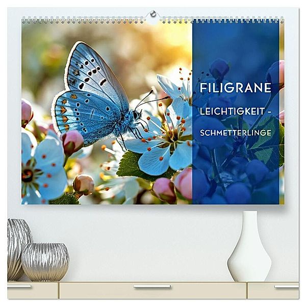 Filigrane Leichtigkeit - Schmetterlinge (hochwertiger Premium Wandkalender 2025 DIN A2 quer), Kunstdruck in Hochglanz, Calvendo, Susan Michel