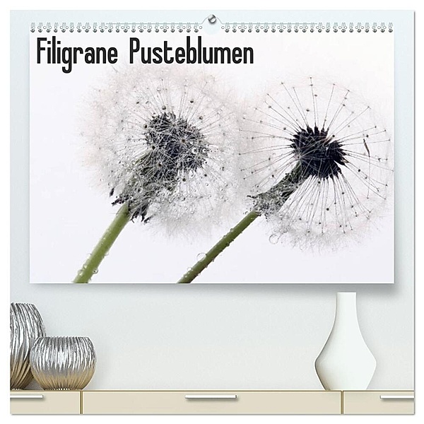 Filigrane Pusteblumen / Geburtstagskalender (hochwertiger Premium Wandkalender 2024 DIN A2 quer), Kunstdruck in Hochglanz, Schnellewelten