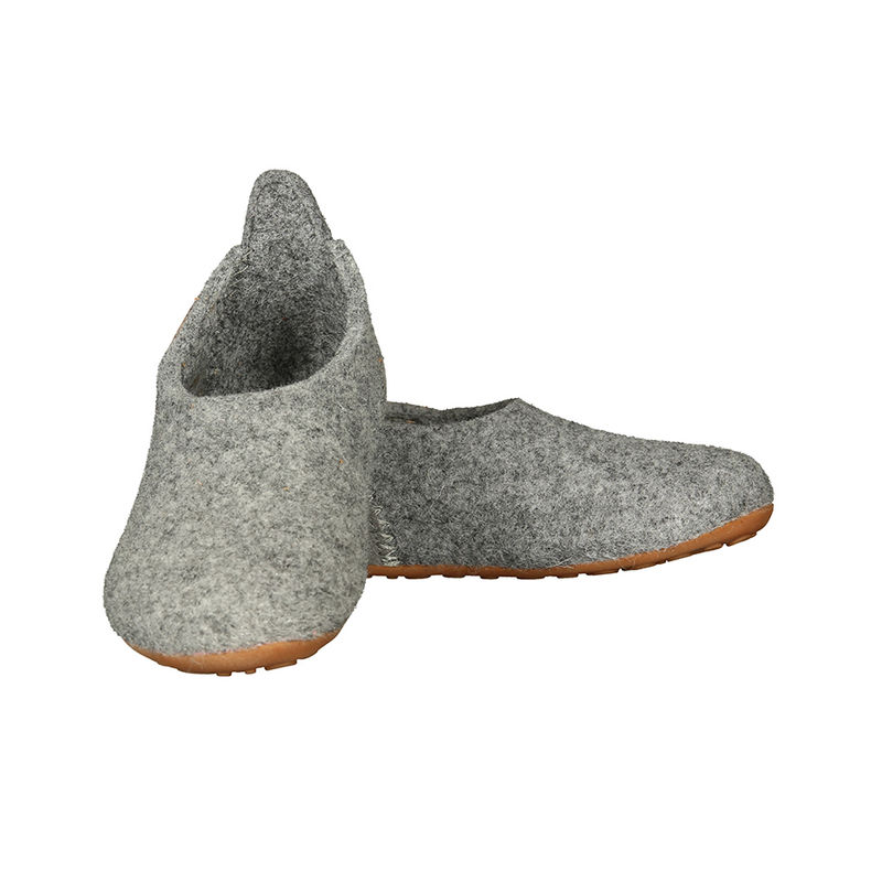 Filz-Hausschuhe WOOL BASIC in grau