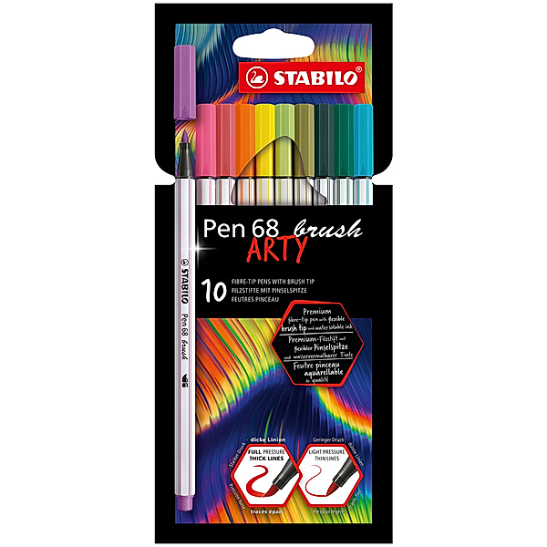 STABILO® Filzstift STABILO® Pen 68 ARTY brush 10er-Pack