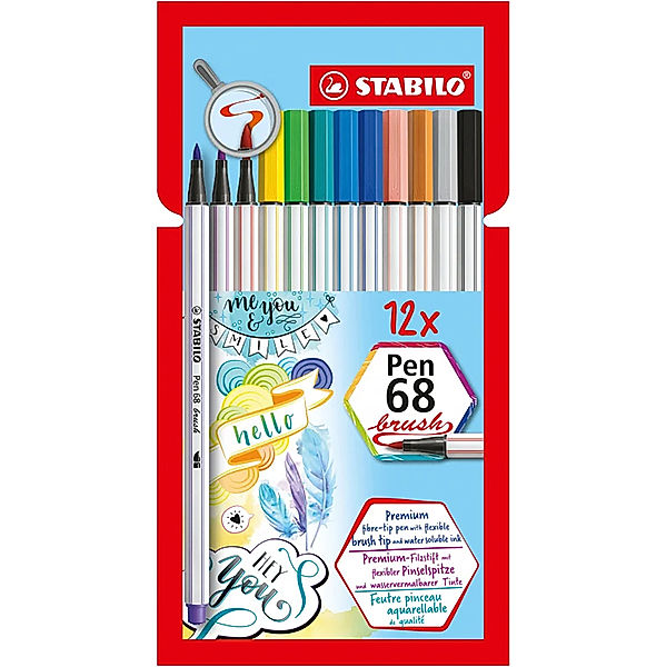 STABILO® Filzstift STABILO® Pen 68 brush 12er-Pack