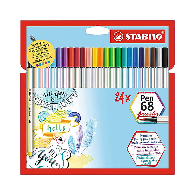 Filzstift STABILO® Pen 68 BRUSH 24er im Kartonetui kaufen