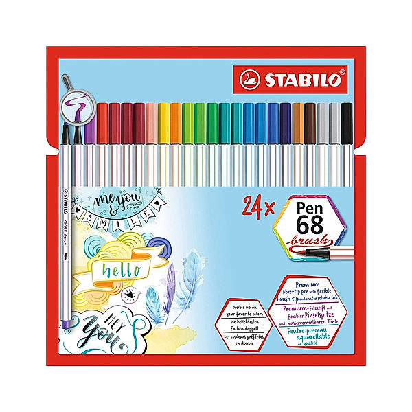 STABILO® Filzstift STABILO® Pen 68 BRUSH 24er im Kartonetui