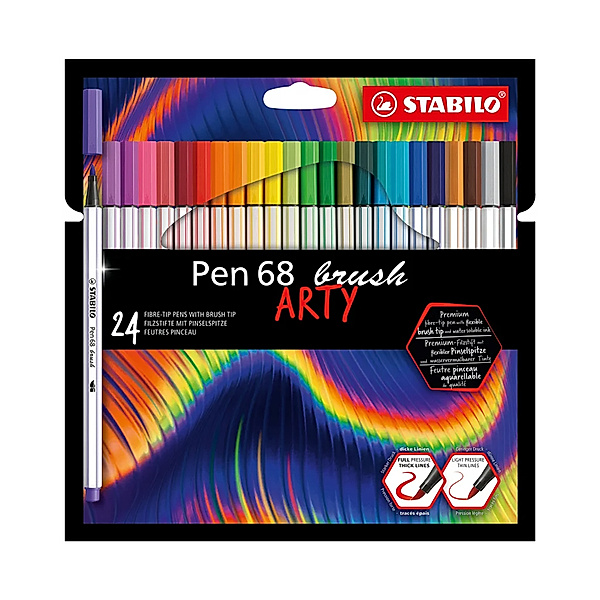 STABILO® Filzstift STABILO® Pen 68 BRUSH ARTY mit 24 Farben
