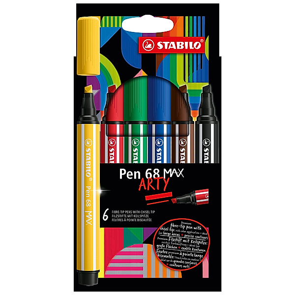 STABILO® Filzstift STABILO® Pen 68 MAX ARTY 6er-Pack