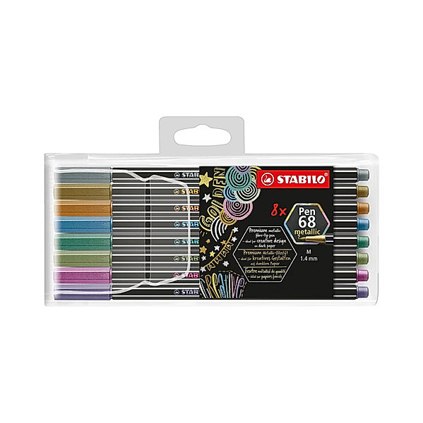 STABILO® Filzstift STABILO® Pen 68 METALLIC 8er im Kunststoffetui