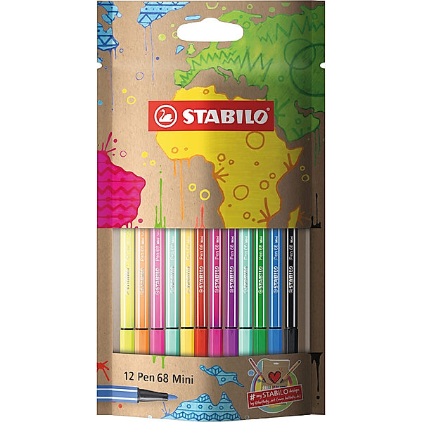 STABILO® Filzstift STABILO® Pen 68 MINI #mySTABILO®design 12er