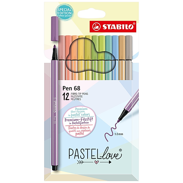 STABILO® Filzstift STABILO® Pen 68 Pastellove Set 12er-Pack