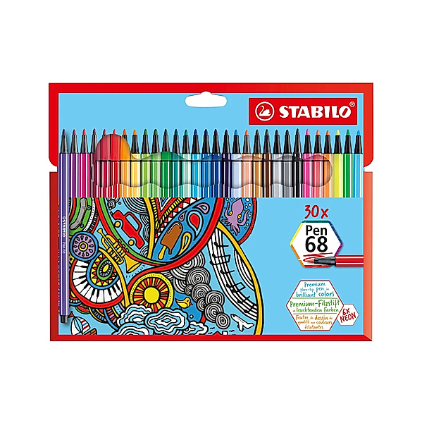 STABILO® Filzstift STABILO® Pen 68 Premium 30er-Pack