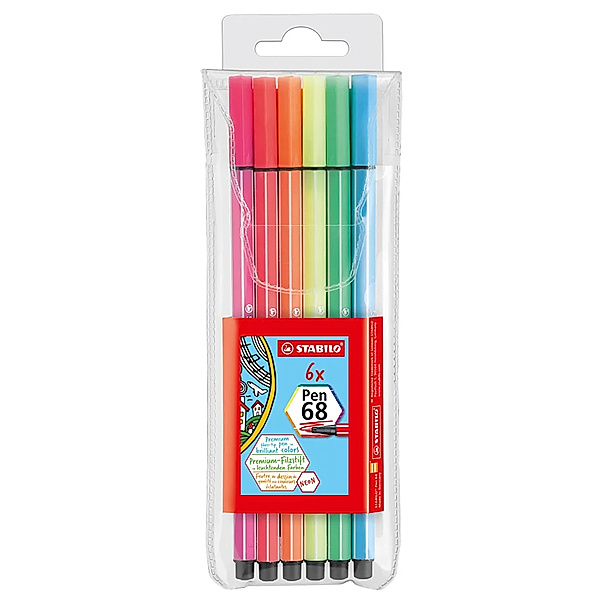 STABILO® Filzstift STABILO® Pen 68 Premium neon 6er-Pack