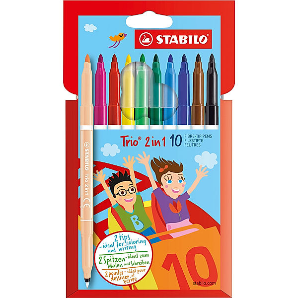 STABILO® Filzstift STABILO® Trio 2in1 10er-Pack