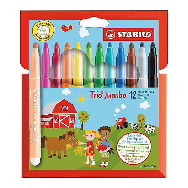 STABILO® Filzstift STABILO® Trio Jumbo 12er-Pack