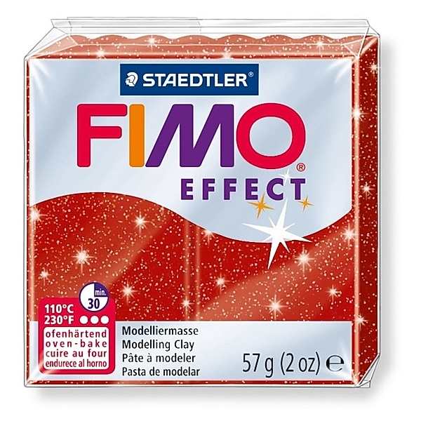 STAEDTLER FIMO glitter rot soft effect 57 Gramm