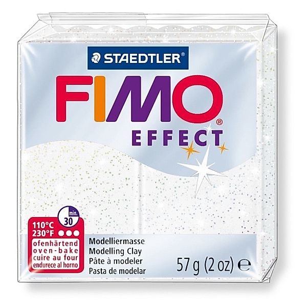 STAEDTLER FIMO glitter weiß soft effect 57 Gramm