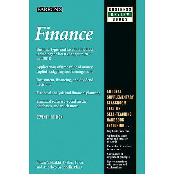 Finance, Angelico Groppelli Ph. D., Ehsan Nikbakht Dba Cfa