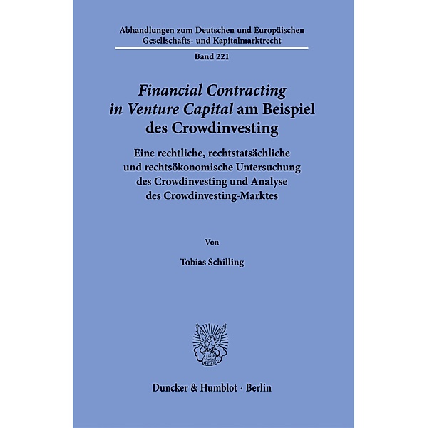 >Financial Contracting in Venture Capital< am Beispiel des Crowdinvesting., Tobias Schilling