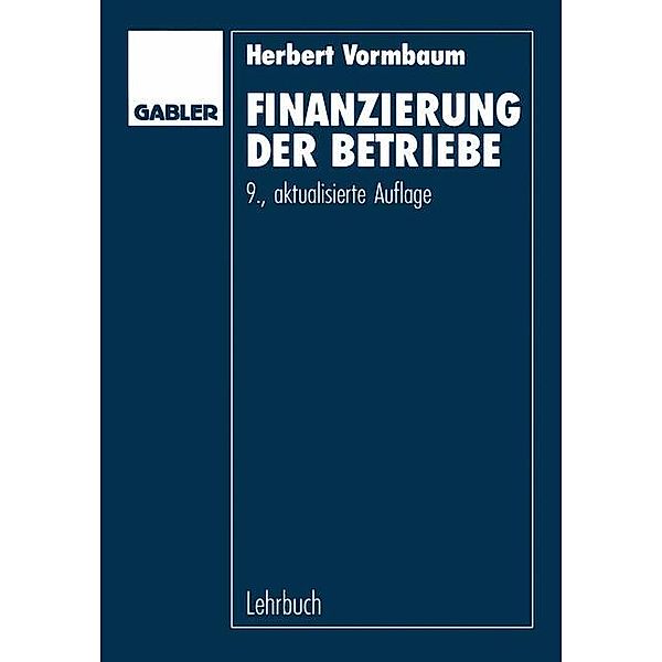 Finanzierung der Betriebe, Herbert Vormbaum