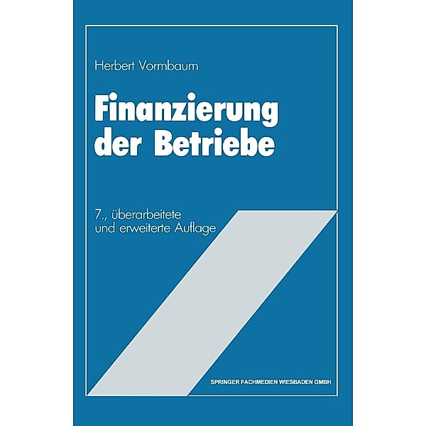 Finanzierung der Betriebe, Herbert Vormbaum