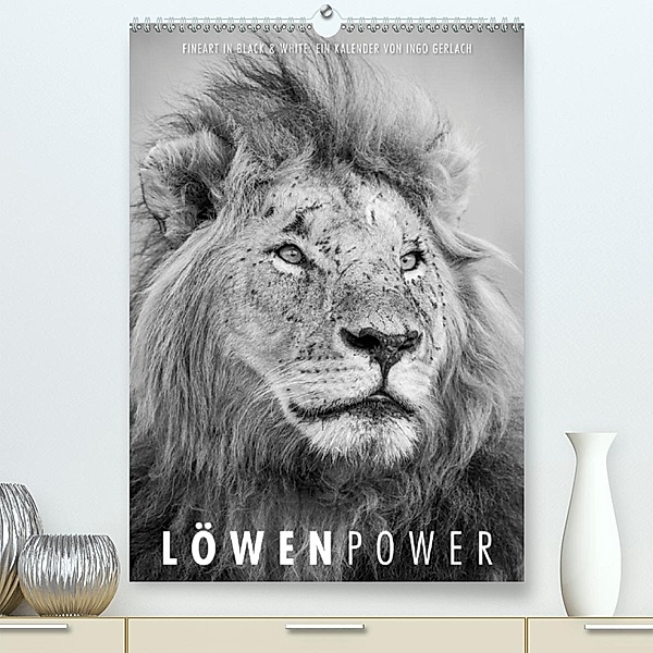 FineArt in Black and White: LöwenpowerAT-Version (Premium, hochwertiger DIN A2 Wandkalender 2020, Kunstdruck in Hochglan, Ingo Gerlach