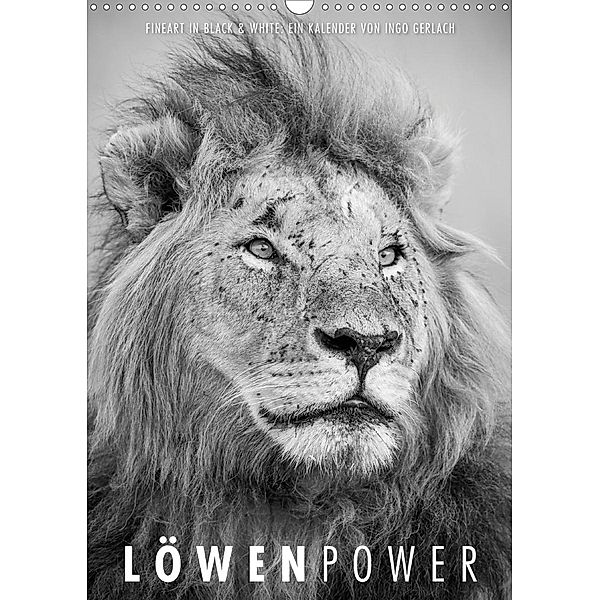 FineArt in Black and White: LöwenpowerAT-Version (Wandkalender 2021 DIN A3 hoch), Ingo Gerlach