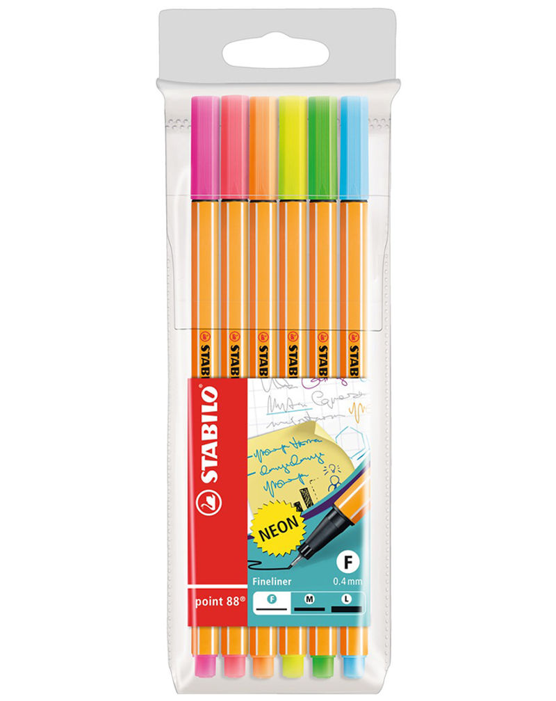 Fineliner POINT 88 mit 6 Neon-Farben in bunt kaufen