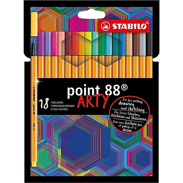 STABILO® Fineliner STABILO® point 88 ARTY 18er-Pack