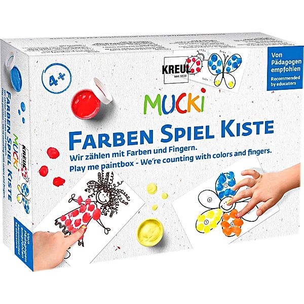 KREUL Fingerfarbe MUCKI FarbenSpielKiste - Zählen mit Farben und Fingern
