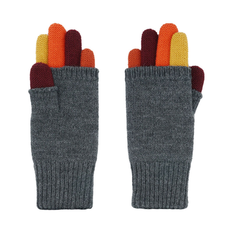 Fingerhandschuhe KIDS - MULTI carbonmeliert/multicolor