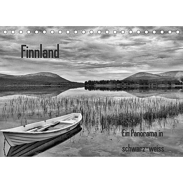 Finnland Panorama in schwarz-weiss (Tischkalender 2023 DIN A5 quer), Anke Thoschlag