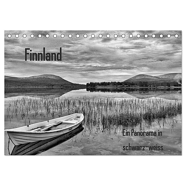 Finnland Panorama in schwarz-weiss (Tischkalender 2024 DIN A5 quer), CALVENDO Monatskalender, Anke Thoschlag