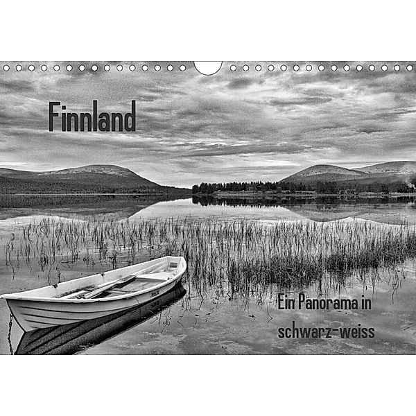 Finnland Panorama in schwarz-weiss (Wandkalender 2021 DIN A4 quer), Anke Thoschlag