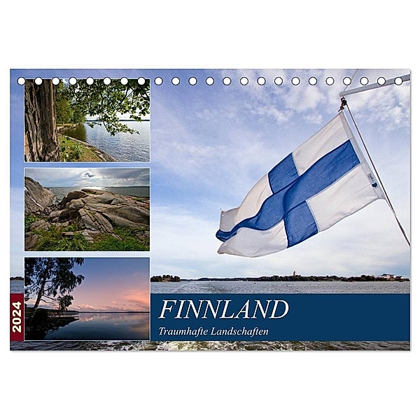 FINNLAND Traumhafte Landschaften (Tischkalender 2024 DIN A5 quer), CALVENDO Monatskalender, Melanie Viola