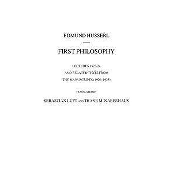 First Philosophy, Edmund Husserl