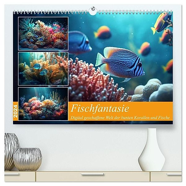 Fischfantasie (hochwertiger Premium Wandkalender 2024 DIN A2 quer), Kunstdruck in Hochglanz, Kerstin Waurick