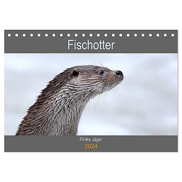 Fischotter, flinke Jäger (Tischkalender 2024 DIN A5 quer), CALVENDO Monatskalender, J. R. Bogner