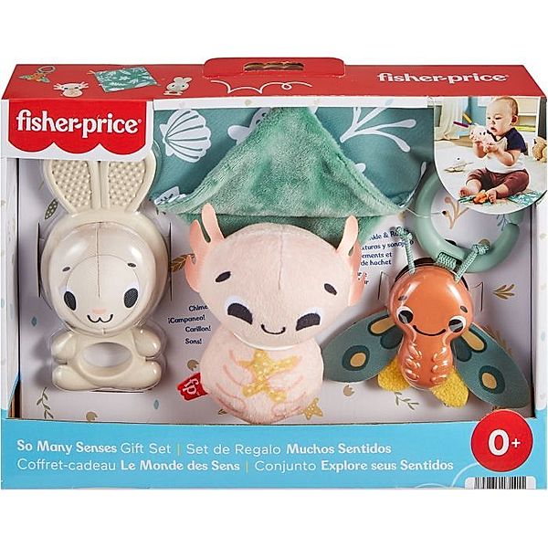 Mattel Fisher-Price Sensorische Erlebnisse Geschenkset, 4 sensorische Spielzeuge mit