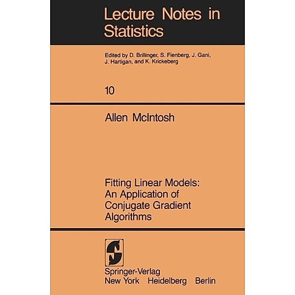 Fitting Linear Models / Lecture Notes in Statistics Bd.10, A. McIntosh