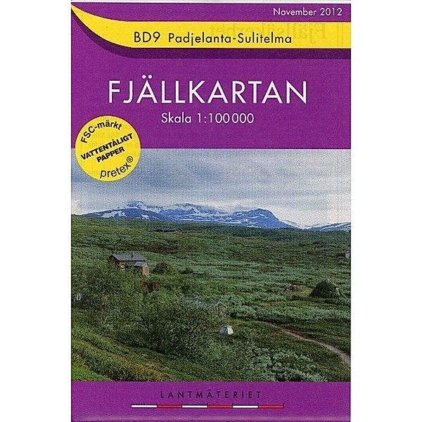 Fjällkartan BD9  Padjelanta - Sulitelma Bergwanderkarte